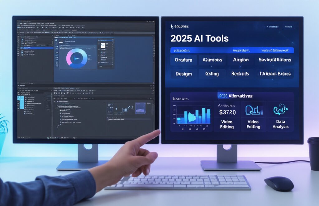 Side-by-side comparison of expensive traditional software vs affordable AI alternatives showing cost differences
